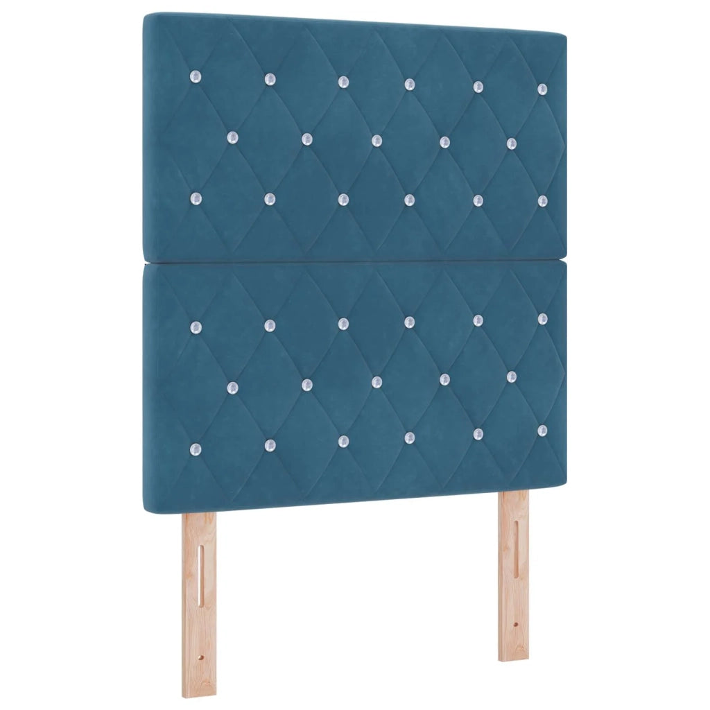 Letto box spring con materasso Blu 80 x 200 cm Velluto 3454992
