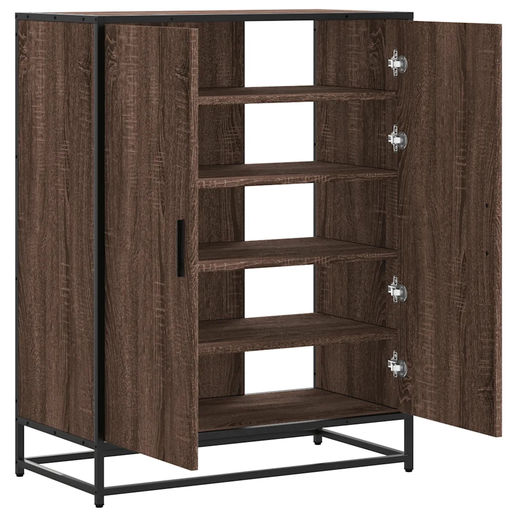 Scarpiera Rovere Marrone 75x38x97,5cm Legno Multistrato Metallo 3300869