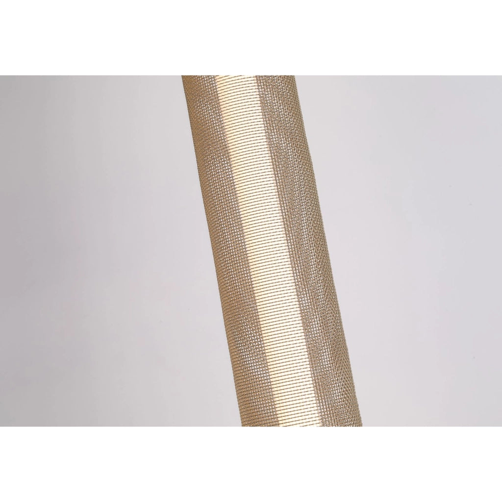 Lampada da terra a LED Thread, maglia dorata e metallo nero sabbia