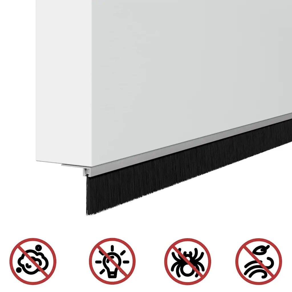 Spazzole per porte autoadesive 12 pcs Argento 100 cm 42019482