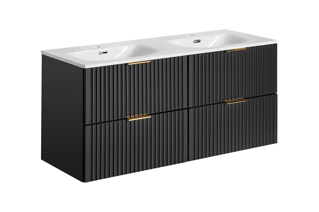 Set mobili bagno 120 cm con lavabo per mobile Adel Black 120 x 1401 x 1401 cm