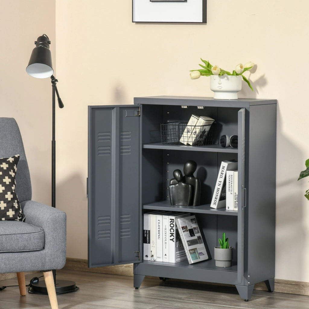 Armadio per ufficio 3 livelli ¨C zephmum ¨C grigio, metallo