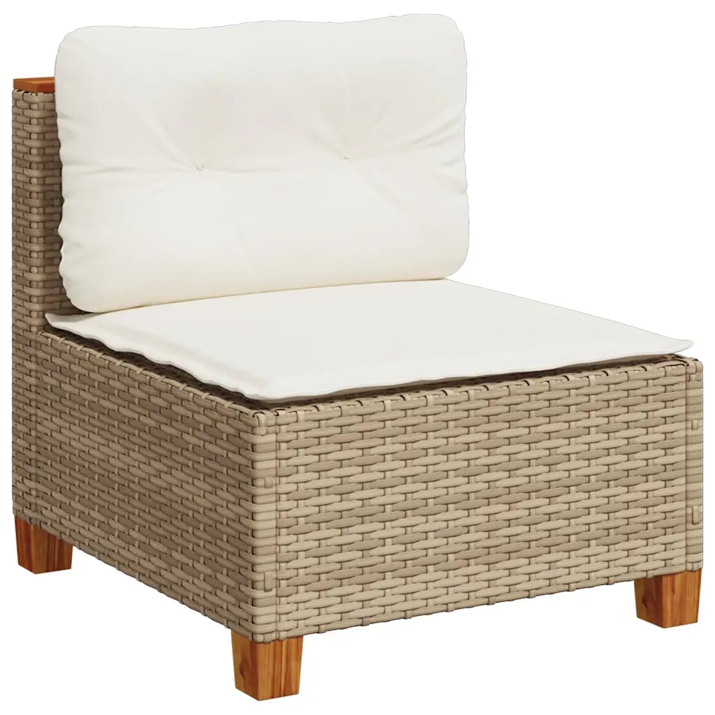Set Divani da Giardino 11 pz con Cuscini Beige in Polyrattan 3262057