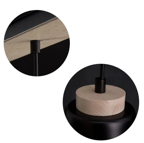 Lampada a sospensione Emibig Bolero nera legno E27 Ø14
