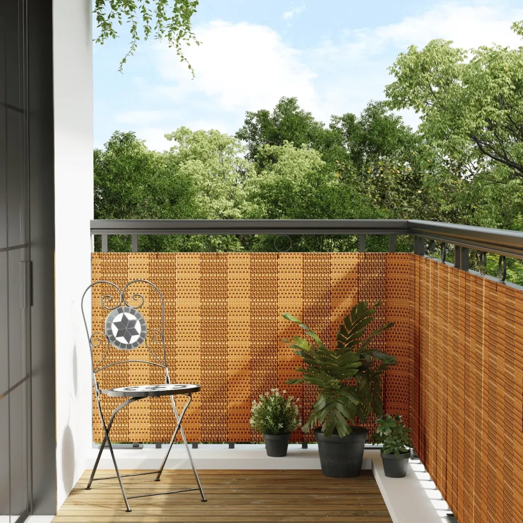 Paravento da Balcone Marrone Chiaro 500x80 cm in Polyrattan 156271
