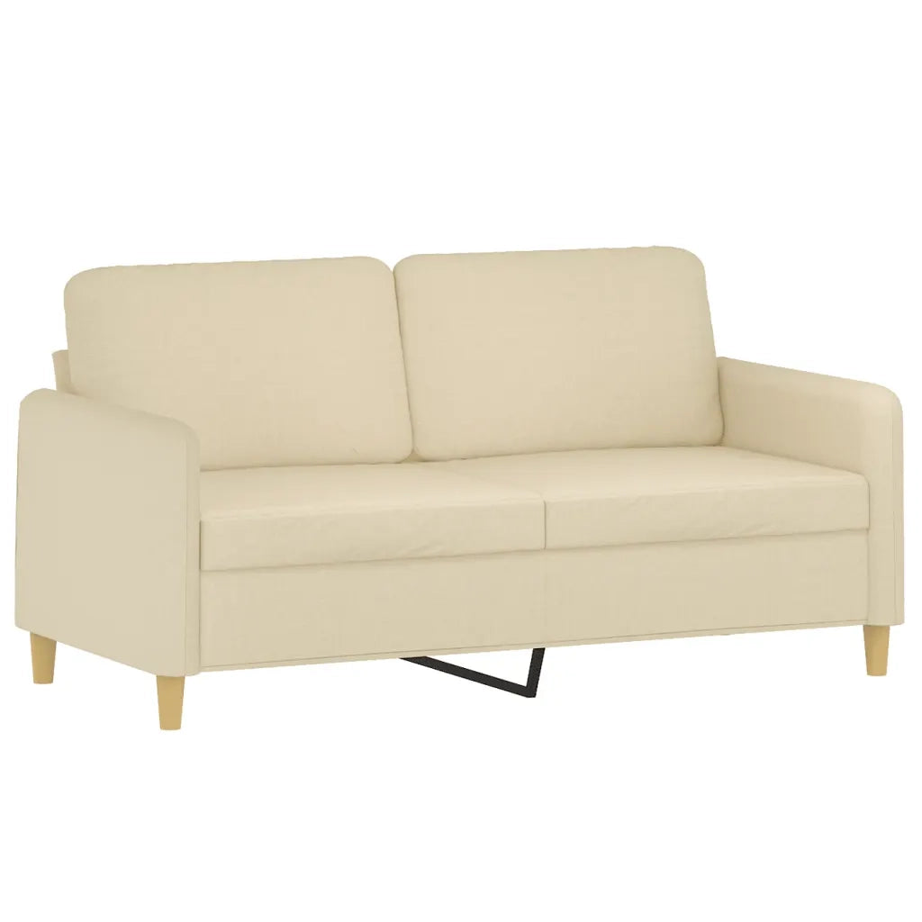 Set di Divani 3 pz con Cuscini Crema in Tessuto 3202096
