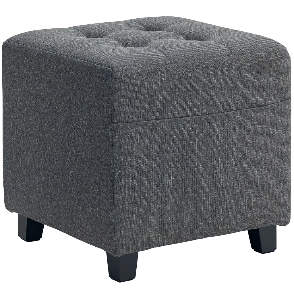Tavolino Basso Imbottito Grigio con Tasca Laterale ¨C Minimal ¨C Lino