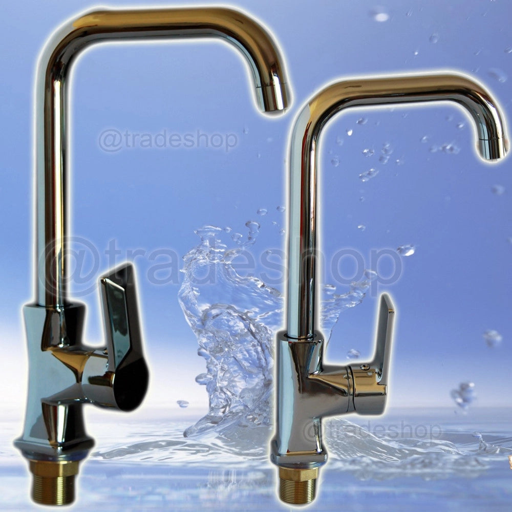 Trade Shop - Rubinetto Miscelatore Monocomando Per Lavello Cucina Canna Alta Acciaio Croma Q2 -