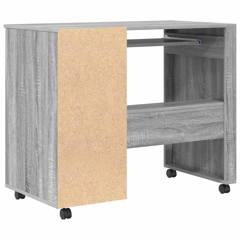 Scrivania con Ruote con cassetto Grigio Sonoma 91 x 50 x 77 cm 869535