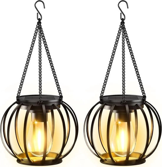 Set di 2 Lampade Esterne in Metallo con LED, IP65 Resistente all'Acqua