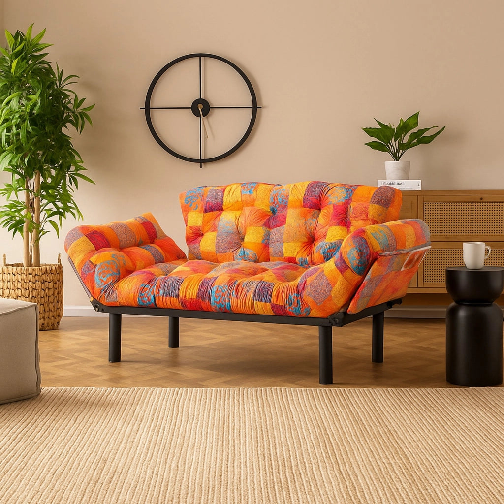 Guchol, Divano Letto 2 Posti Contenitore, 155x70 cm Multicolore