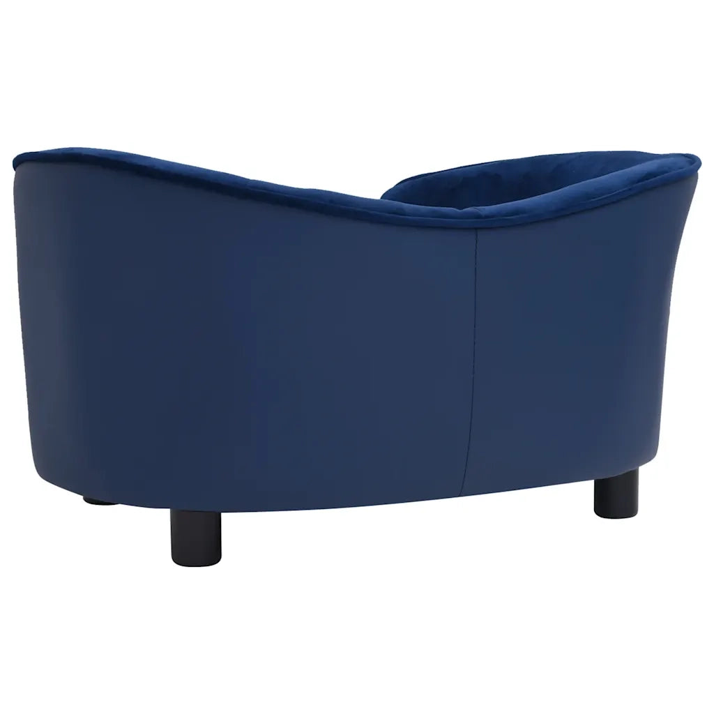 Divano per Cani Blu 69x49x40 cm in Peluche e Similpelle 171034