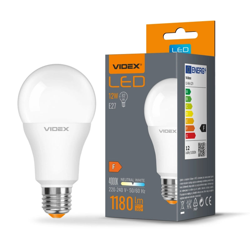 Videx lampadina LED A60 12W E27 1180lm 4000K luce neutra
