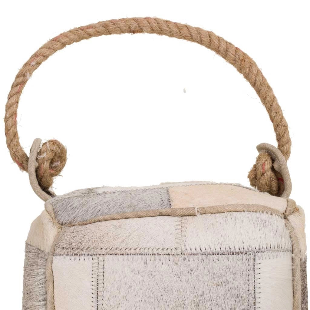 Fermaporta in pelle marrone 20x20x20h cm