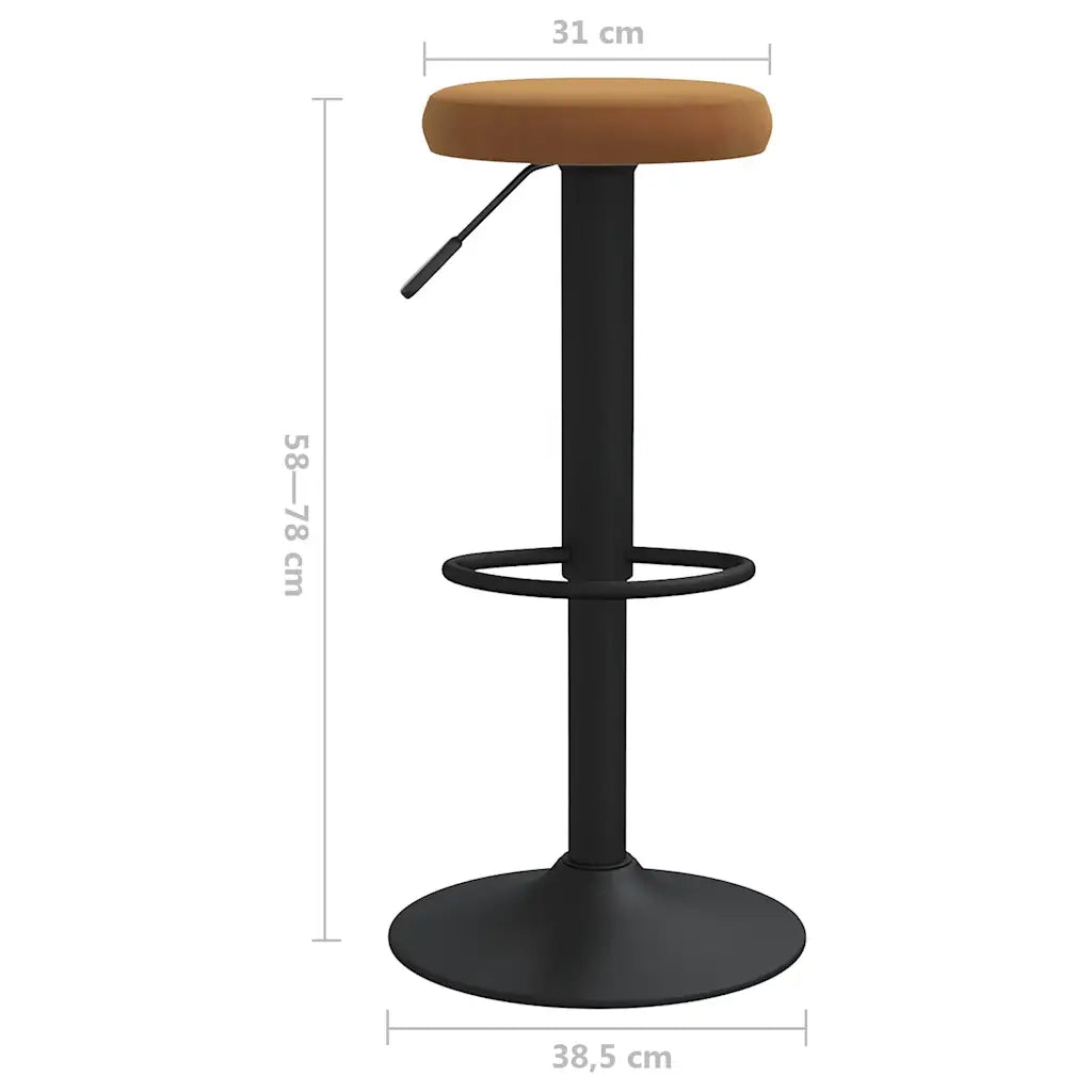 Sgabelli da Bar 2 pz Marroni in Velluto 333141