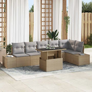 Set Divano da Giardino 7 pcs Beige e Grigio Chiaro polyrattan 3349196