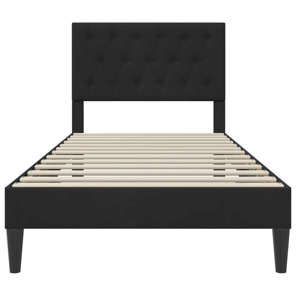 Struttura del letto con testiera-Giroletto Nero 80 x 200 cm Velluto 987903