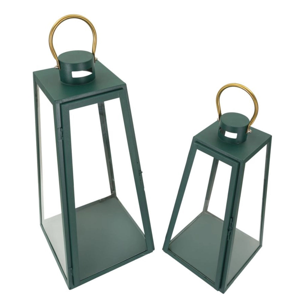 Lanterna Genofeffa, Verde, Metallo, 25x25x57 cm