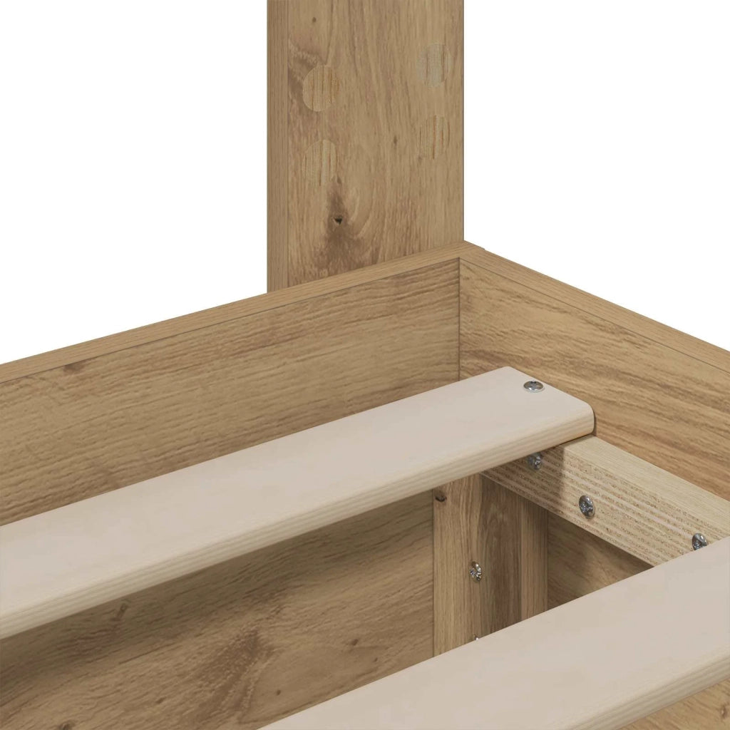 Bed Frame with Storage and Headboard Artisan Oak 180 x 200 cm 3445825