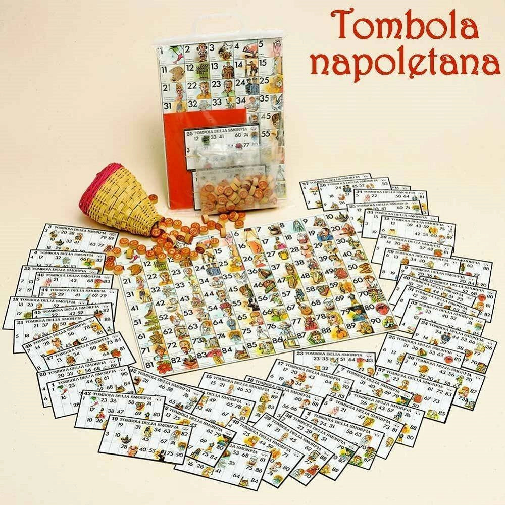 Trade Shop - Tombola Napoletana Con Cartelle Smorfia Classica Natale Capodanno Gioco Numeri -
