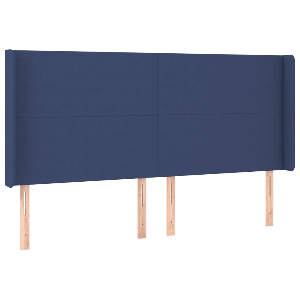 Letto a Molle con Materasso e LED Blu 180x200 cm in Tessuto