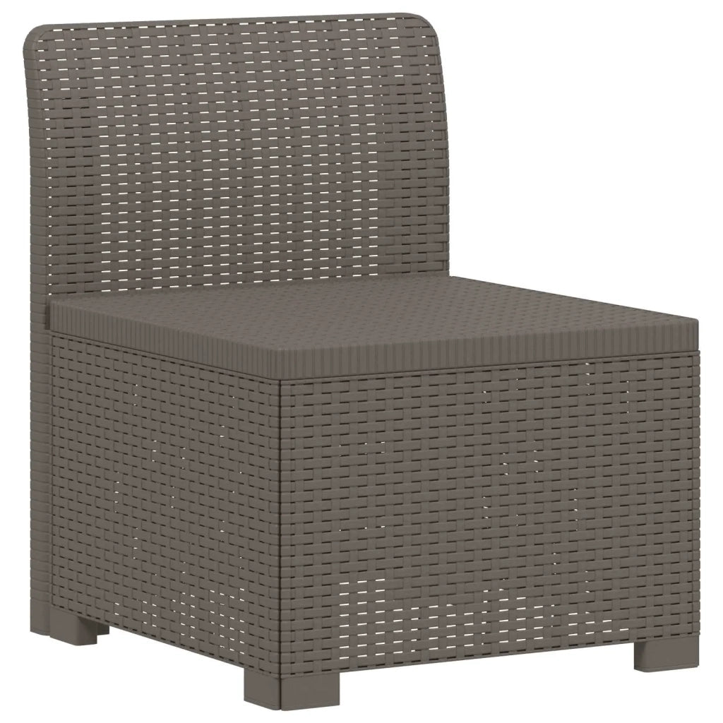 Divano da esterno-Divano da Giardino 4 posti aspetto rattan PP Grigio Chiaro