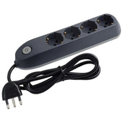 BTicino 3684GB Poker Ciabatta Multipresa 4 Prese Universali 2P+T 16A 1,5m Interruttore di Sicurezza colore Grigio