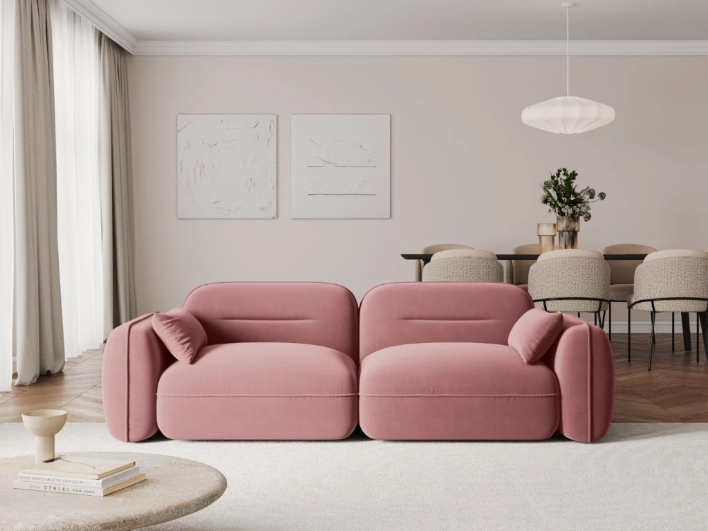Cosmopolitan Design - Divano modulare "Sydney" 3 posti in velluto salmone 