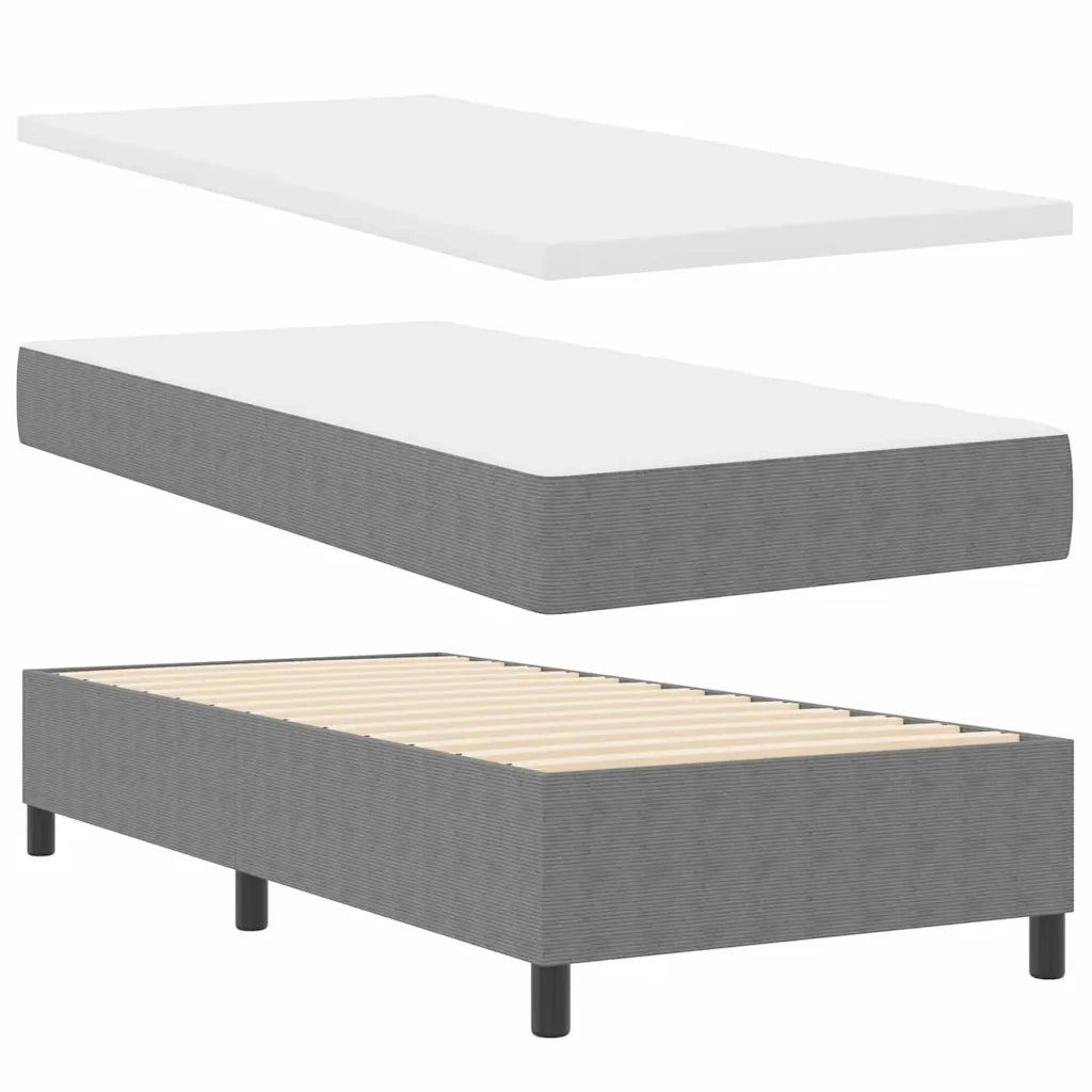 Letto a Sorgente LED Grigio chiaro e bianco 80 x 200 cm 3337575