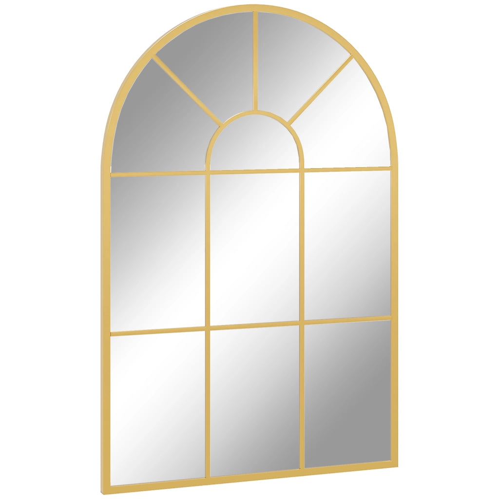 Specchio da Parete ad Arco ¨C Xylo ¨C Vetro e Metallo Oro 91x60 cm
