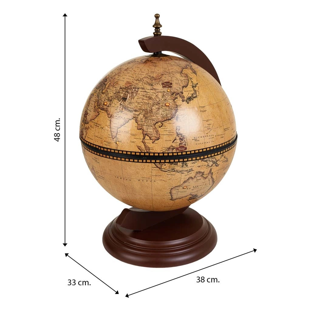 Portabottiglie globo marrone 38x33x48h