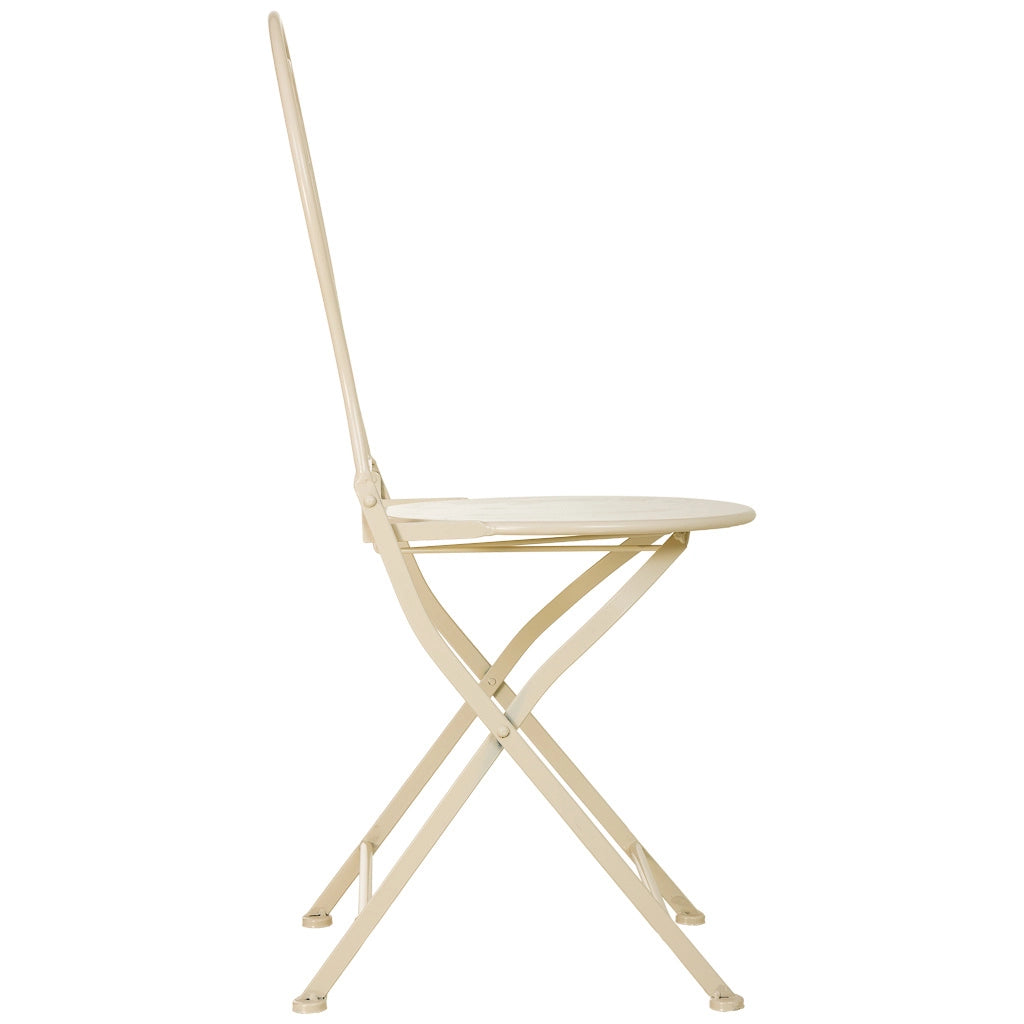 Sedia in ferro battuto beige 38x46x90h cm