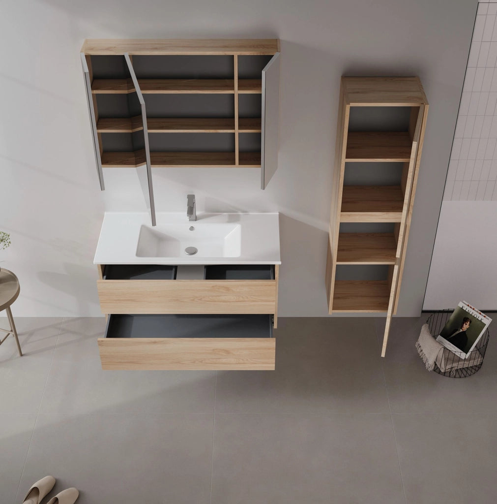 Mobile lavabo "Side 100 v3" - 100 x 45 x 52 cm - Rovere