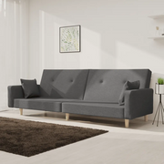 Divano Letto a 2 Posti con 2 Cuscini-Sofa Letto 2 Posti-Daybed Grigio Chiaro in Tessuto 706866