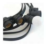 CATENA stagna gomma Nera STRINGA 2 metri 8 attacchi e27 luce LED IMPERMEABILE IP67 - Benovo