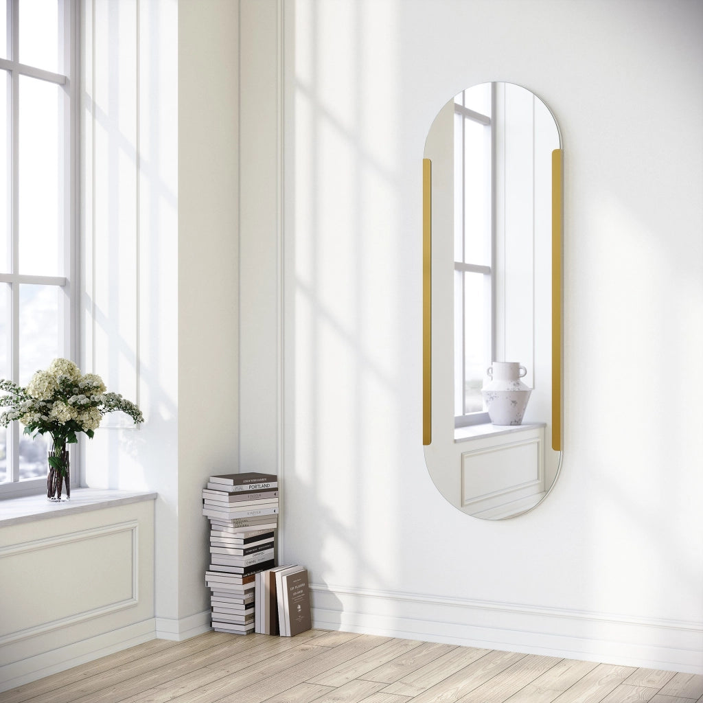 Rivara, Specchio Forma Ovale, 50x150h cm oro