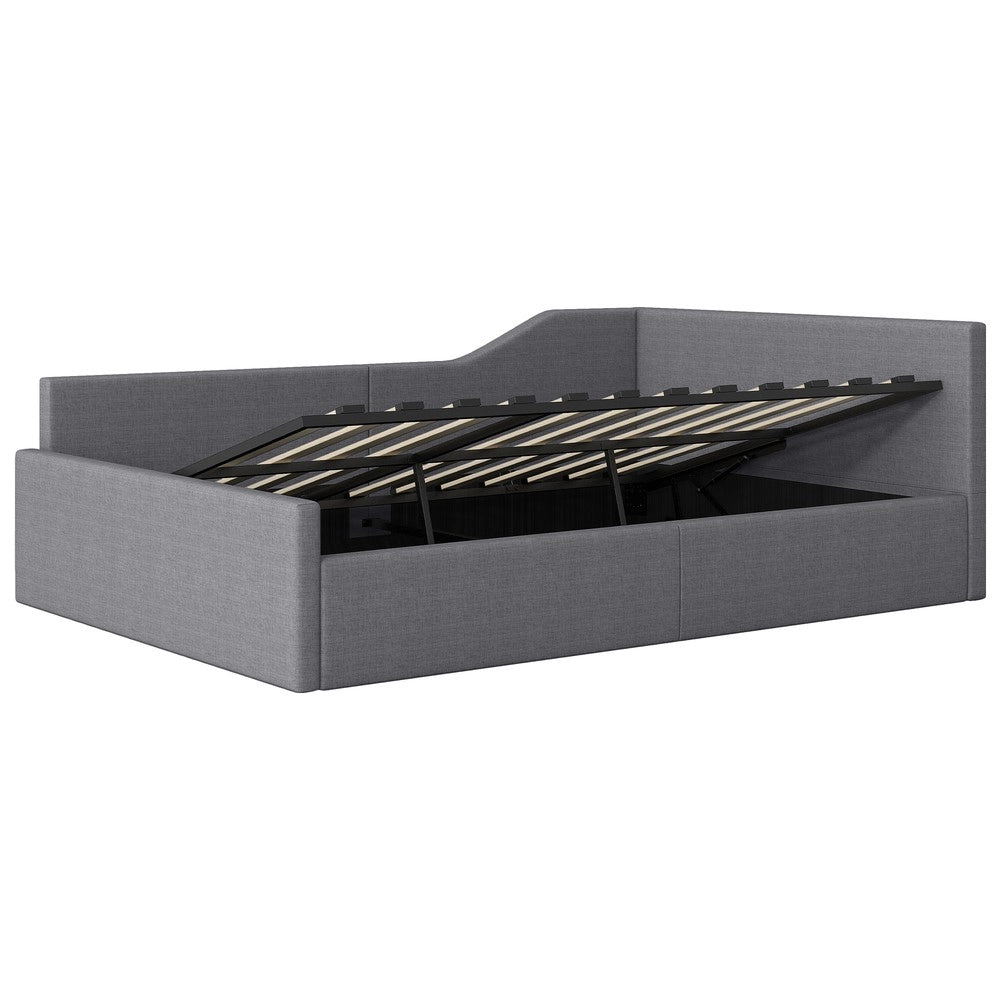 Letto Contenitore Imbottito 140x200 ¨C MINIMAL ¨C Grigio