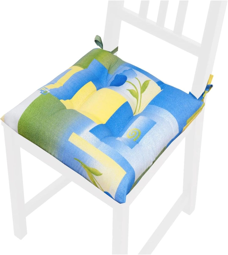 Set 4 Cuscini Sedia Flolerali Morbidissimi Imbottiti Ovatta Universali Cotone Multicolore Lavabile