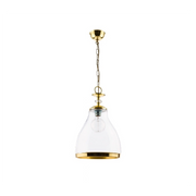 Lampada a sospensione industriale ISLA Jupiter E27 ottone e vetro