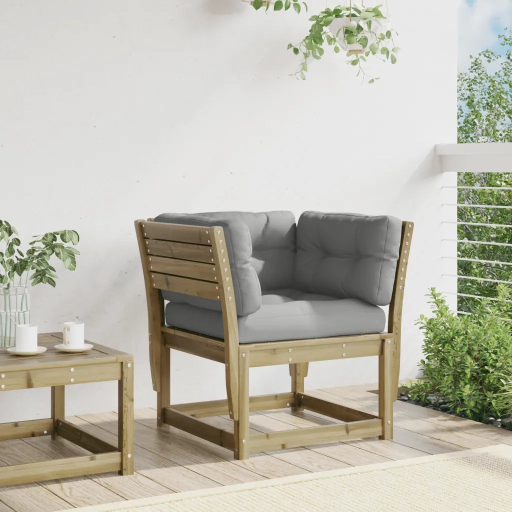 Divano Giardino Braccioli con Cuscini Legno di Pino Impregnato 844698