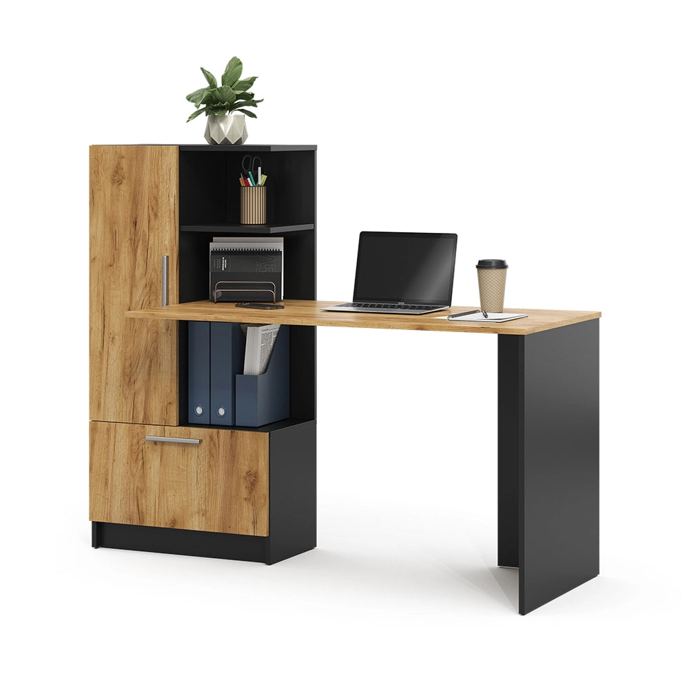Vicco Scrivania Antracite/quercia dorata 150 x 59 cm