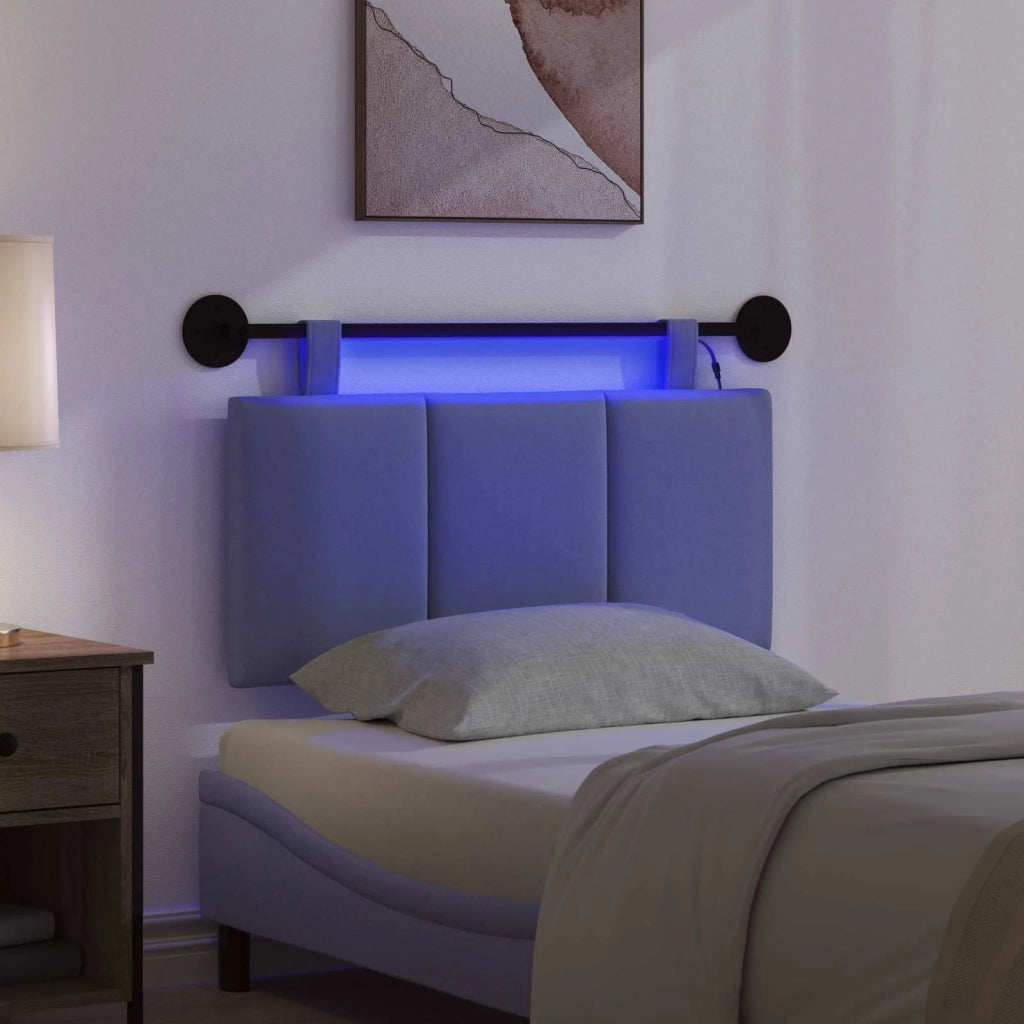 Testiera sospesa Con luce LED Blu jeans Tessuto 3424748