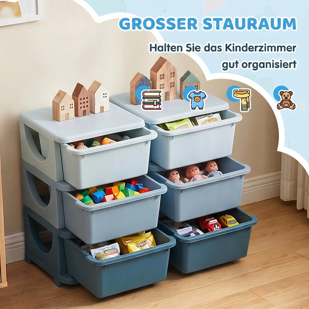 Cassettiera per bambini con 3 cassetti ¨C zephmum ¨C Blu