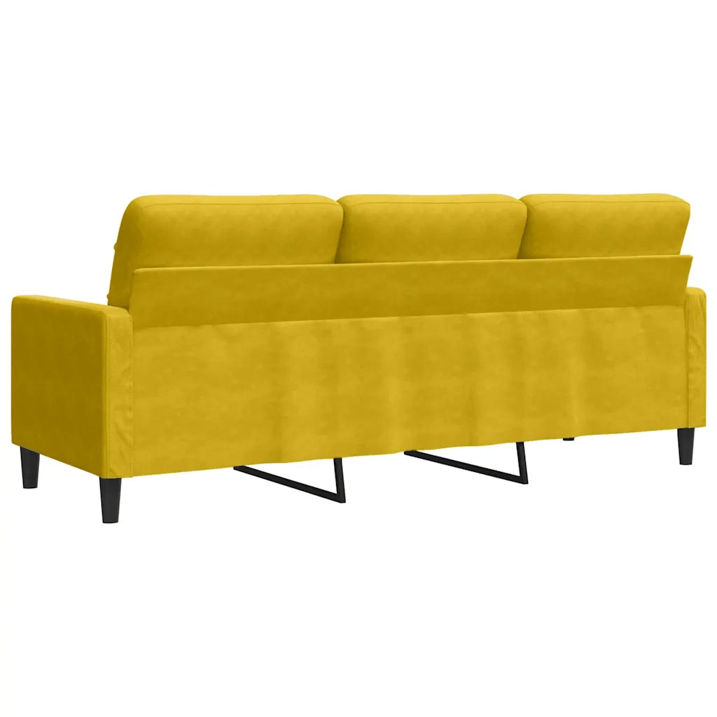 Divano a 3 Posti-Sofa 3 Posti Giallo 180 cm in Velluto 463264