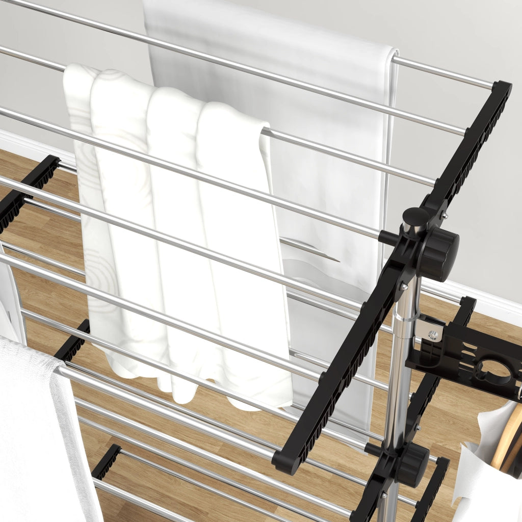 Cestello Verticale 4 Livelli con Ruote ¨C Minimal ¨C Nero e Argento