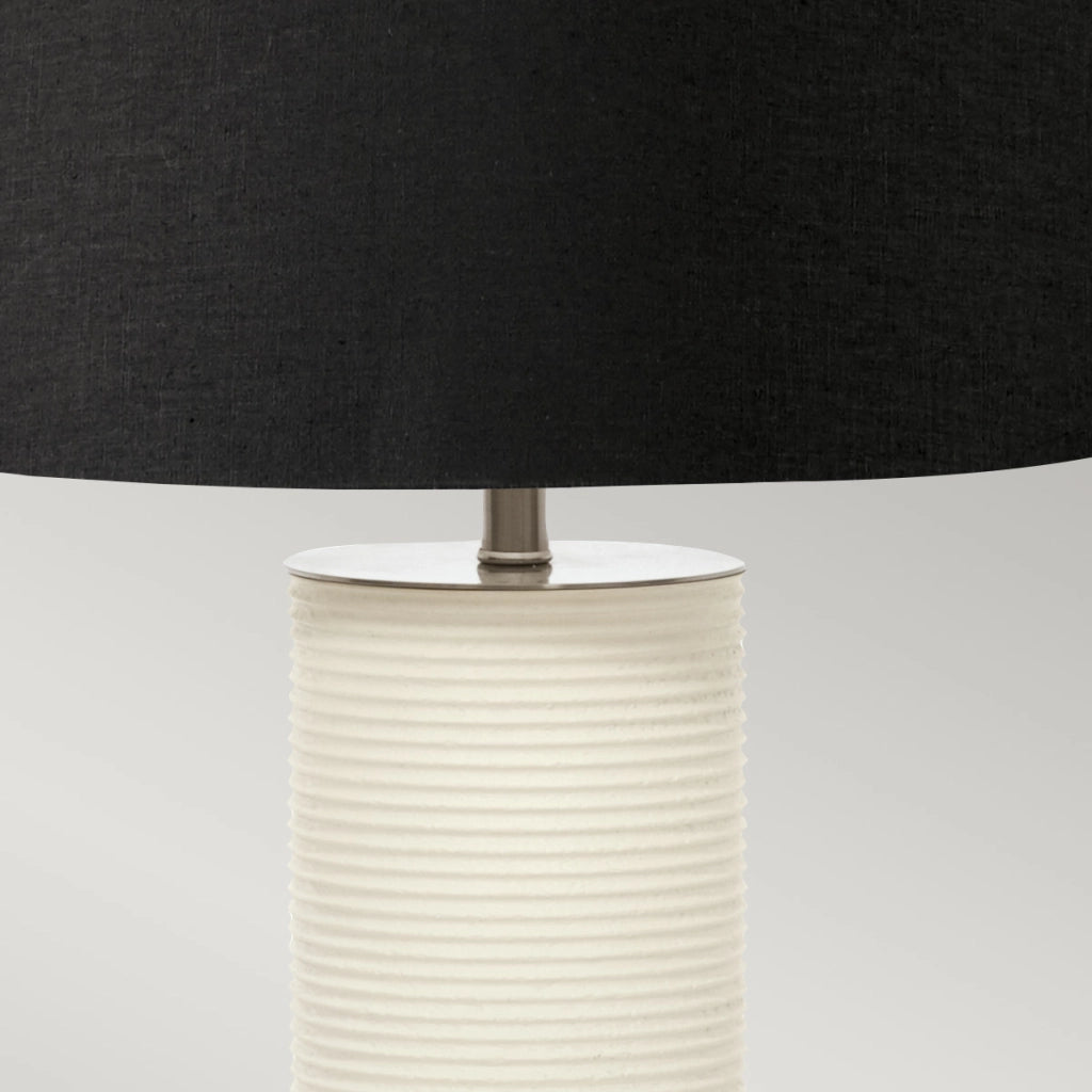 Lampada da tavolo Ripple porcellana bianca/nera 65cm Elstead