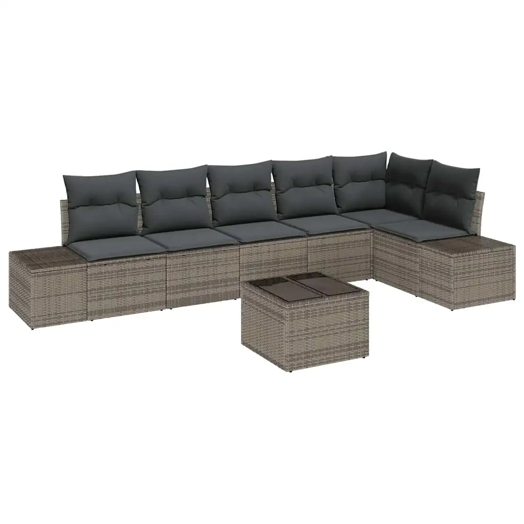 Set Divano da Giardino Grigio chiaro polyrattan 3355758