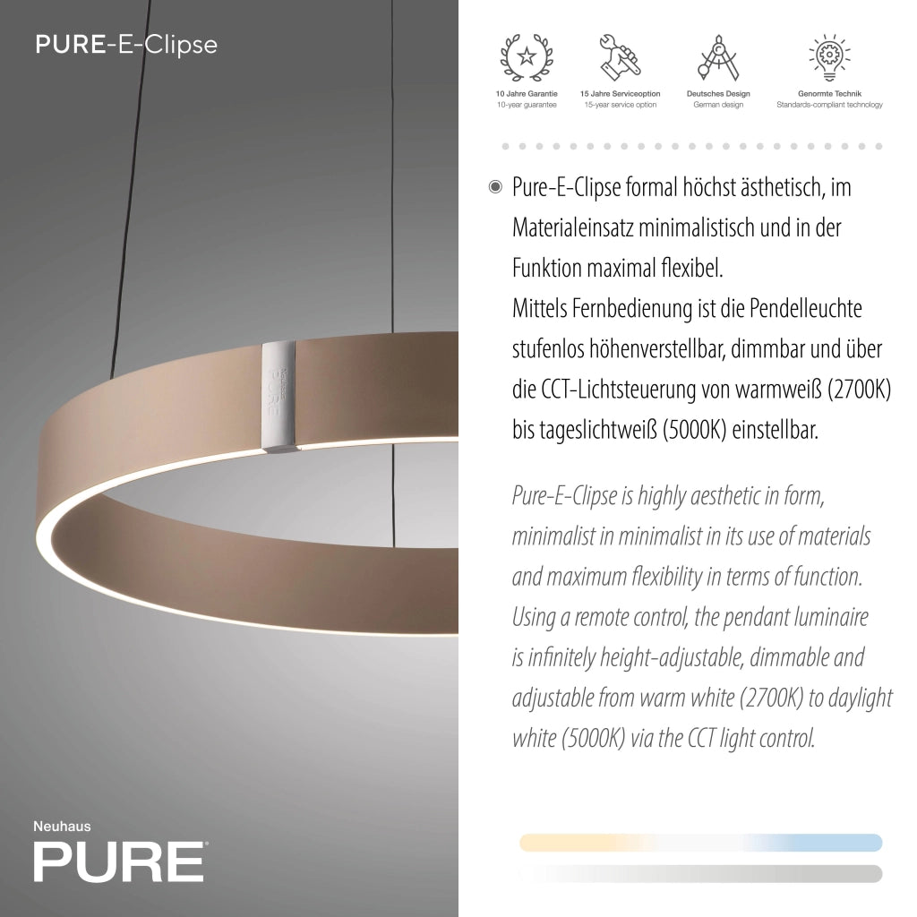 Lampada sospesa ring moderna bronzo Ø50 LED 20W Neuhaus