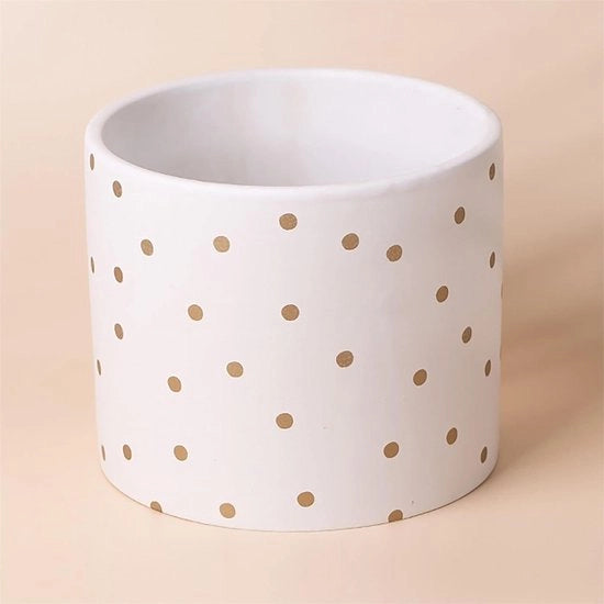 Piantine da interni in ceramica con punti dorati - 15cm - Ceramica
