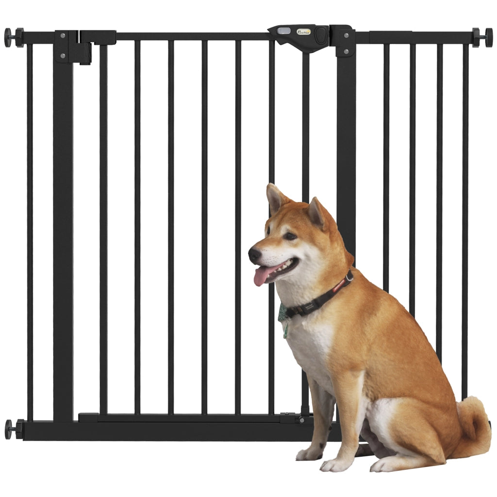 Cancellino per Cani Regolabile ¨C Minimal ¨C Nero, Acciaio e Plastica, 74-100x77 cm